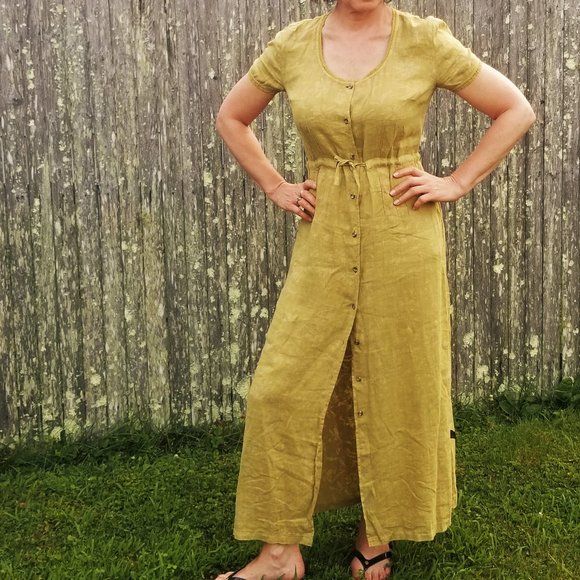 Les Copains Linen Maxi button-front dress Italy,42 - Picture 1 of 9